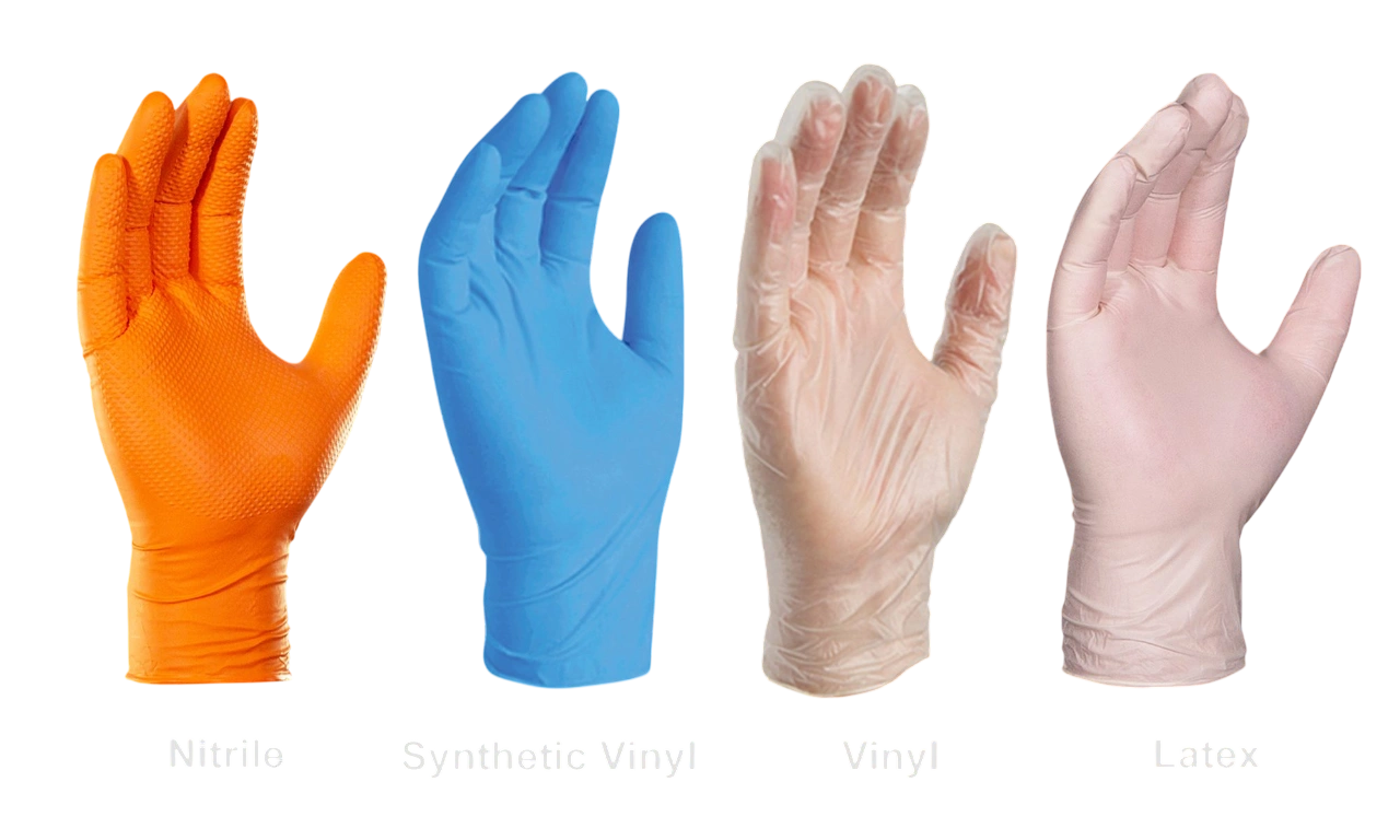 Surgical gloves (latex, nitrile, vinyl)